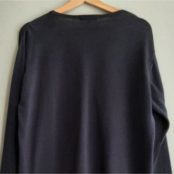 ERIC ALEXANDRE Cardigan Button Down Fine Knit Navy Sz L - Picture 5 of 7